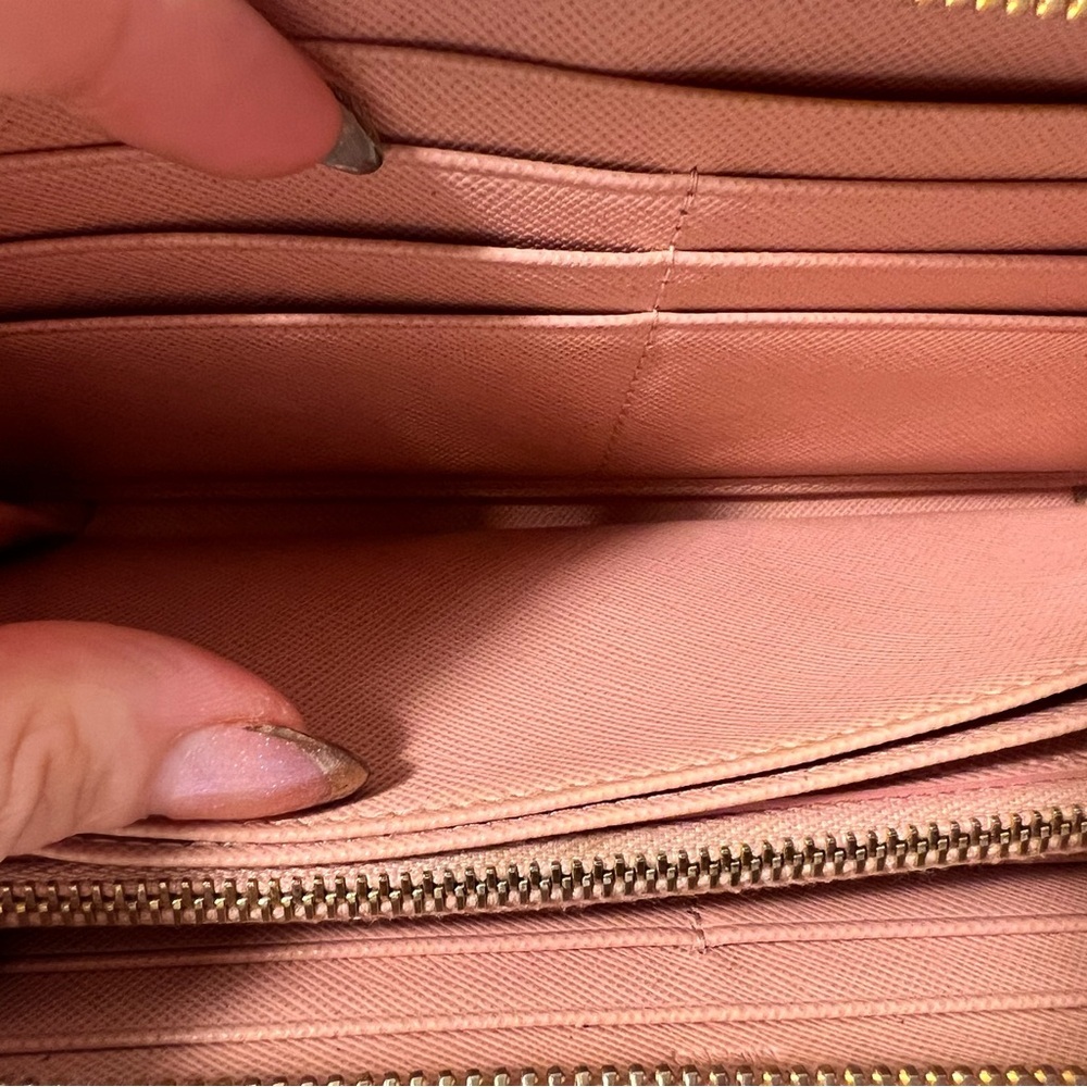 Prada Pink Saffiano Leather Bow Wallet - Picture 9 of 15